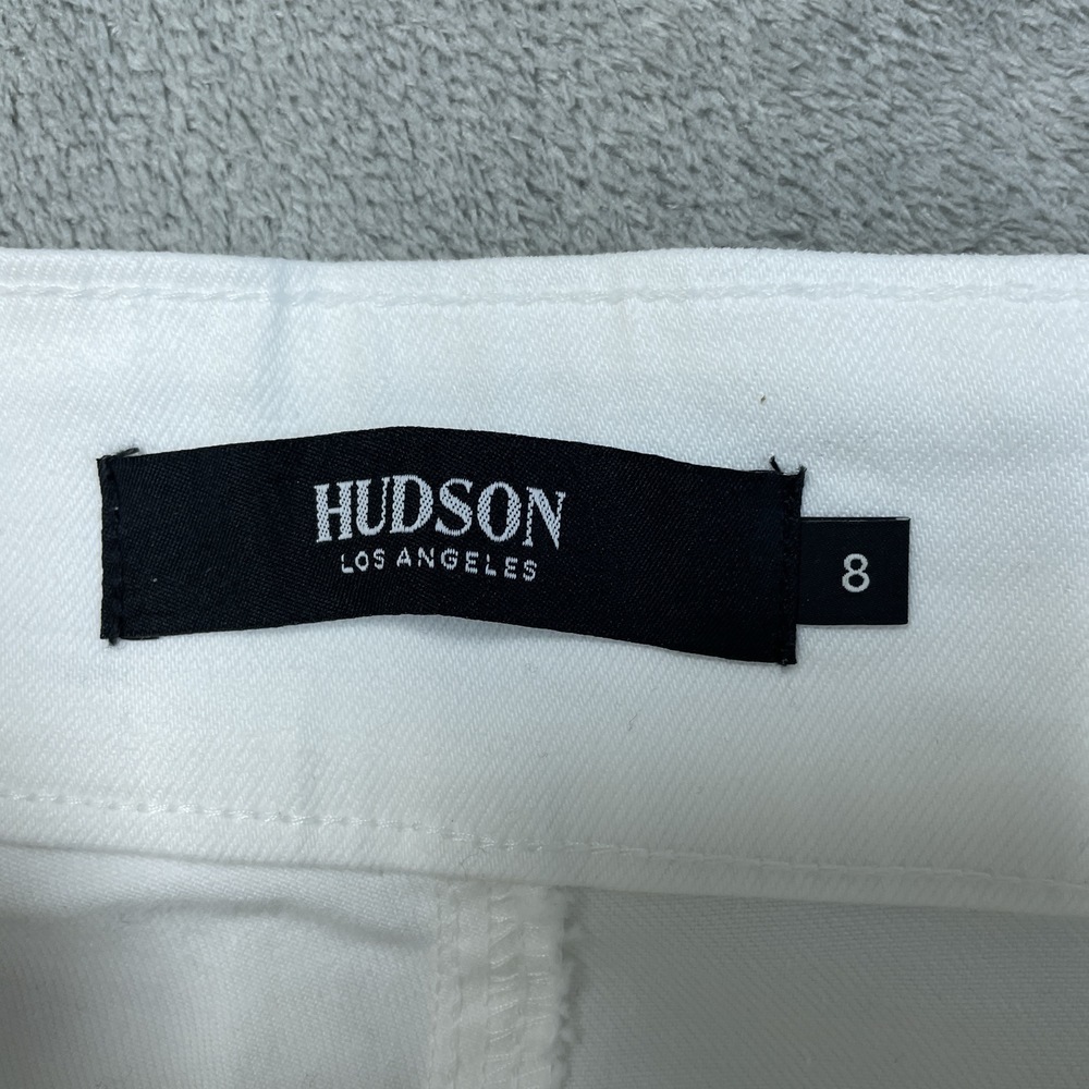 Hudson Women's 8/29 Wide Leg Belted Jeans Cream e0301 - Picture 6 of 8